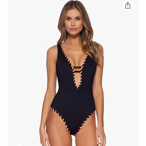 Becca Camille 1 Piece Reversible Bathing Suit NWT - Picture 2 of 11